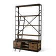 Brodie VIII Brown Wood Gun-Metal Ladder Four Shelf Shelving Unit by Mercana at Eve Furniture
