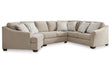 Brogan Bay Cork 3-Piece Left Arm Facing (LAF) Cuddler Sectional by Ashley at Eve Furniture