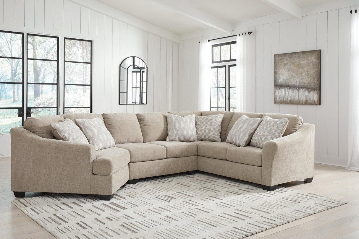 Brogan Bay Cork 3-Piece Left Arm Facing (LAF) Cuddler Sectional by Ashley at Eve Furniture