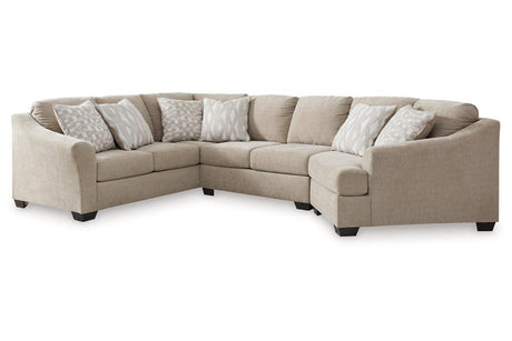 Brogan Bay Cork 3-Piece Right Arm Facing (RAF) Cuddler Sectional by Ashley at Eve Furniture