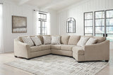 Brogan Bay Cork 3-Piece Right Arm Facing (RAF) Cuddler Sectional by Ashley at Eve Furniture