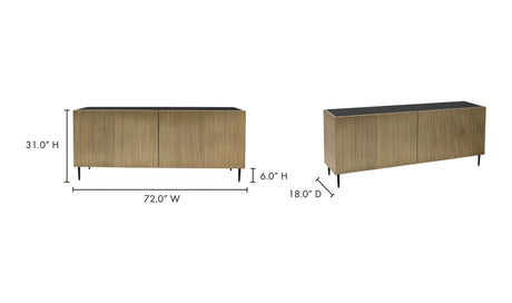 Brogan Sideboard Antique Brass by Moe's Home at Eve Furniture
