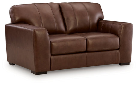 Brogliano Canyon Leather Loveseat by Ashley at Eve Furniture