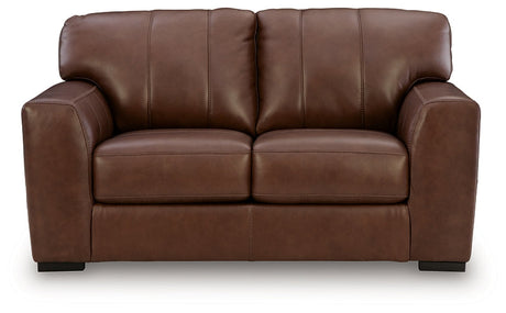 Brogliano Canyon Leather Loveseat by Ashley at Eve Furniture