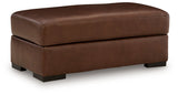 Brogliano Canyon Leather Ottoman by Ashley at Eve Furniture