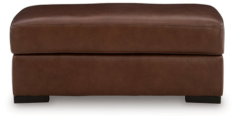 Brogliano Canyon Leather Ottoman by Ashley at Eve Furniture