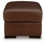 Brogliano Canyon Leather Ottoman by Ashley at Eve Furniture