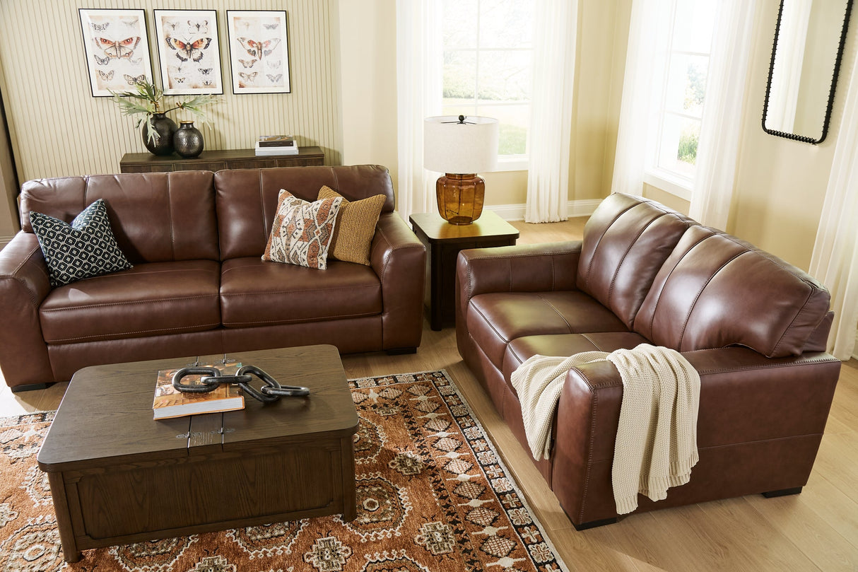Brogliano Canyon Leather Sofa and Loveseat by Ashley at Eve Furniture