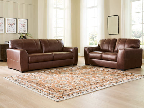 Brogliano Canyon Leather Sofa and Loveseat by Ashley at Eve Furniture