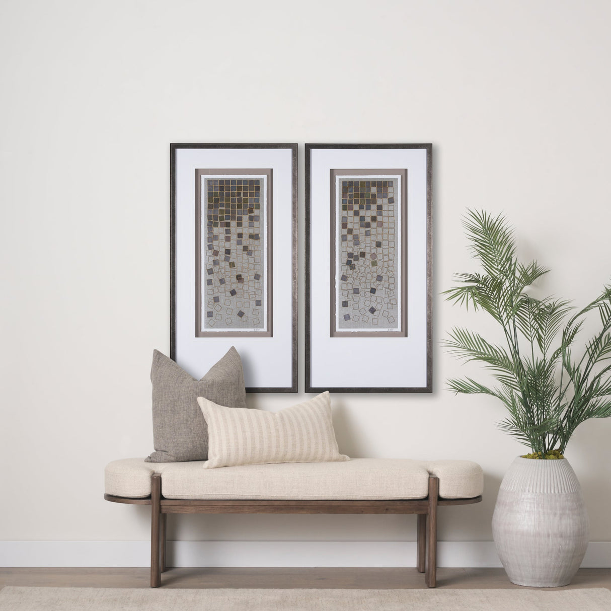 Broken Puzzle I by Mercana Studio a Hand Embellished Textured Framed Art Print Matted under Glass by Mercana at Eve Furniture