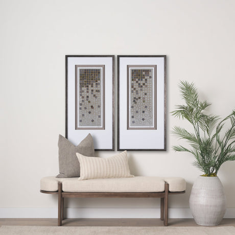 Broken Puzzle II by Mercana Studio a Hand Embellished Textured Framed Art Print Matted under Glass by Mercana at Eve Furniture