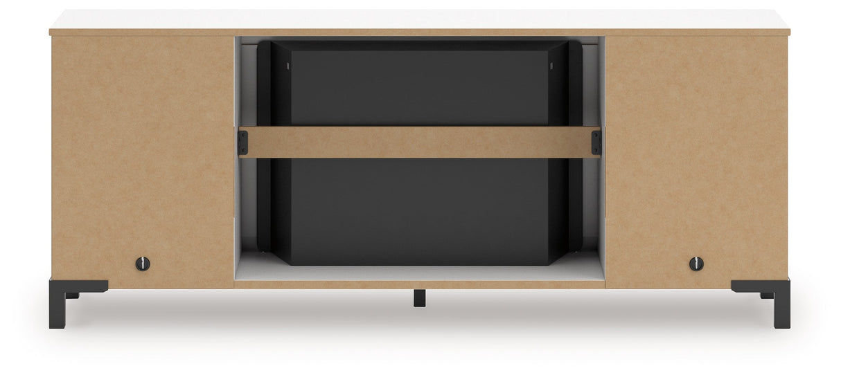 Brollevi White 60" TV Stand with Electric Fireplace