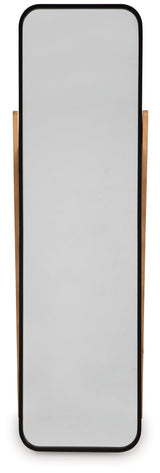 Bronick Black/Brown Floor Mirror by Ashley at Eve Furniture