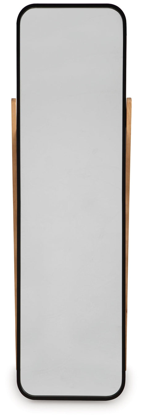 Bronick Black/Brown Floor Mirror by Ashley at Eve Furniture