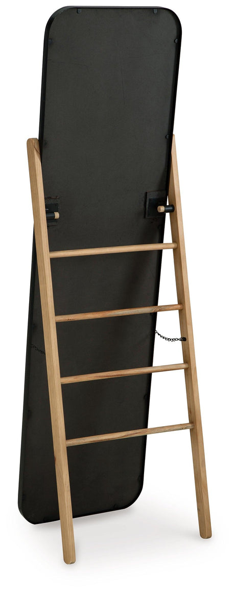 Bronick Black/Brown Floor Mirror by Ashley at Eve Furniture