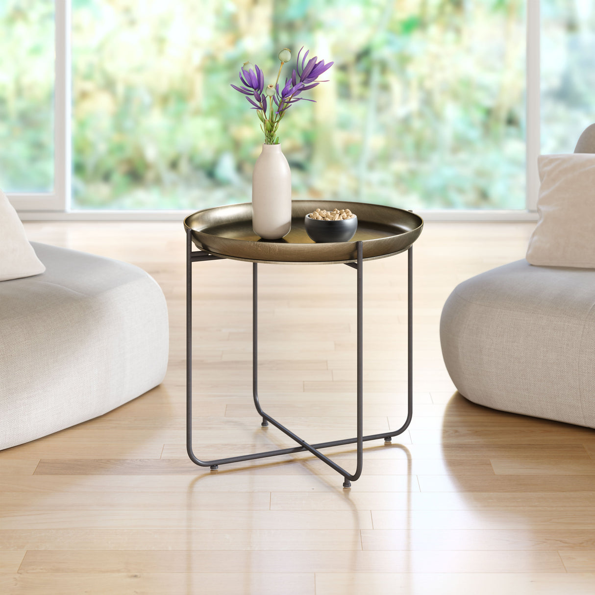 Bronson Bronze Side Table by Zuomod at Eve Furniture