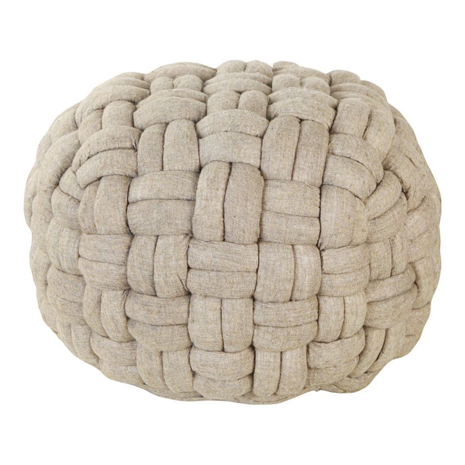 Bronya Pouf Cappuccino by Moe's Home at Eve Furniture