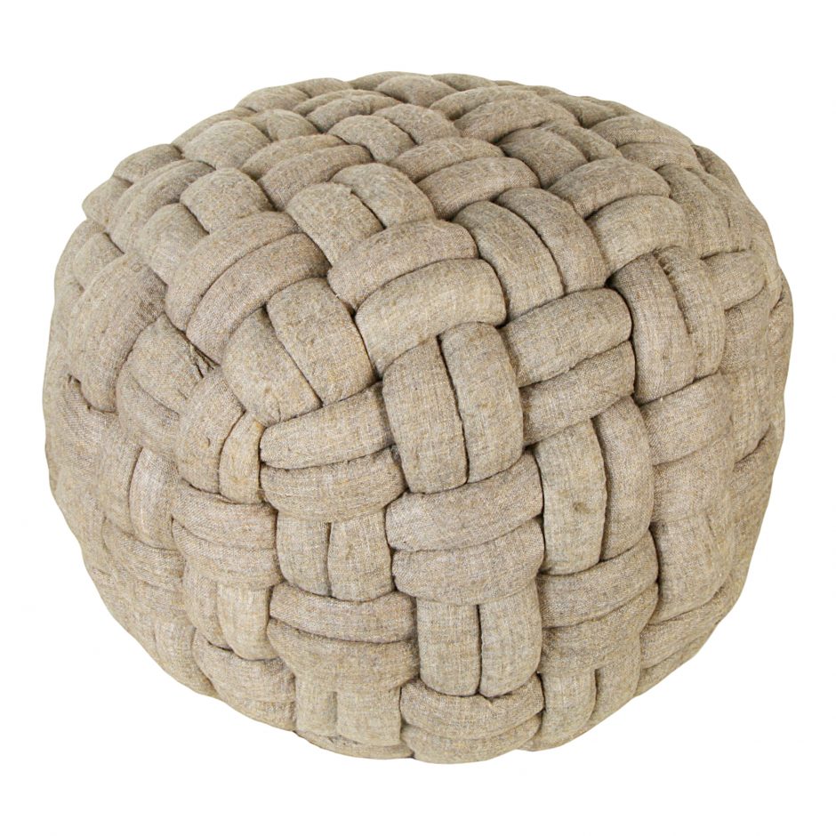 Bronya Pouf Cappuccino by Moe's Home at Eve Furniture