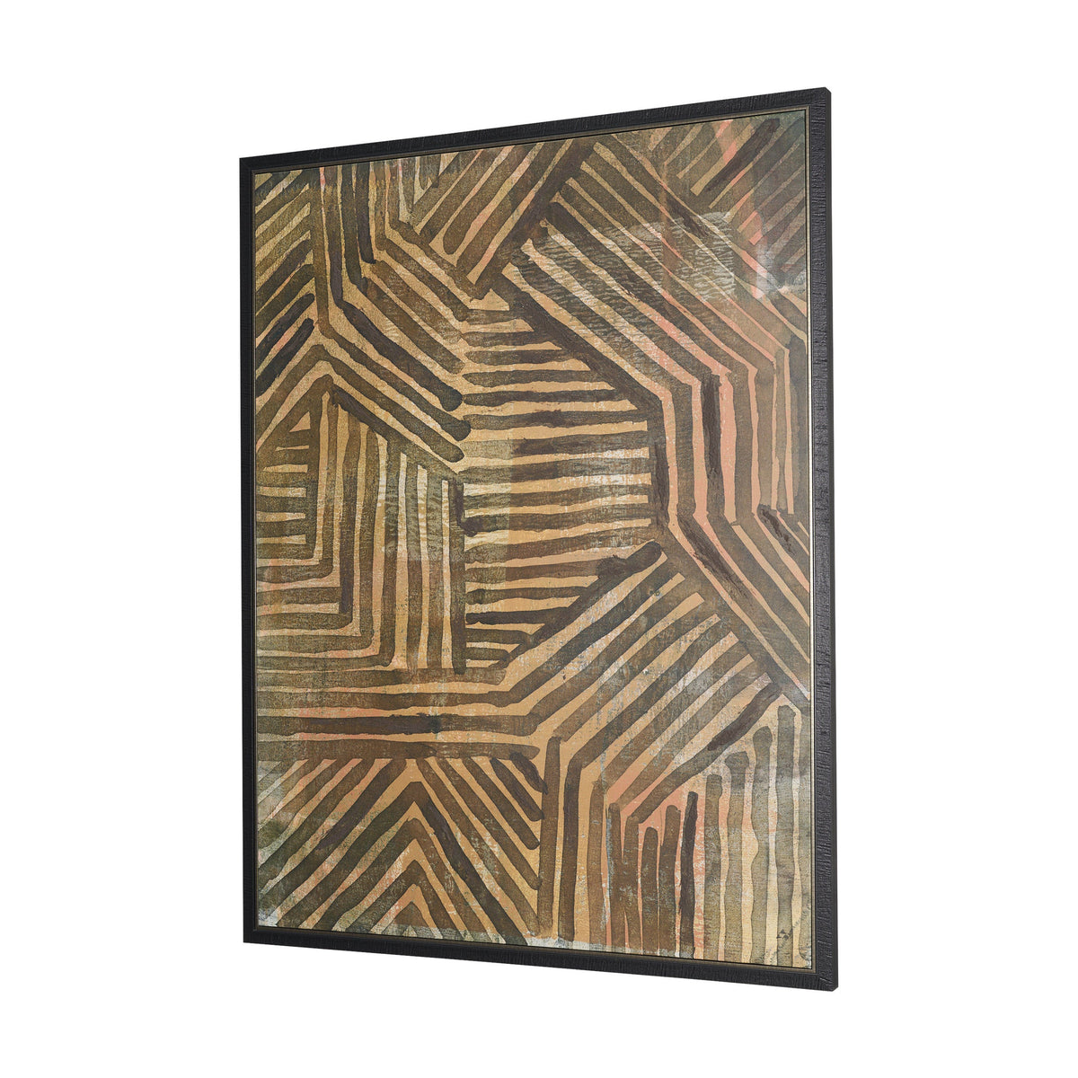 Bronze Geometry I by Mercana Studio Hand-Embellished Textured Framed Canvas Artwork by Mercana at Eve Furniture