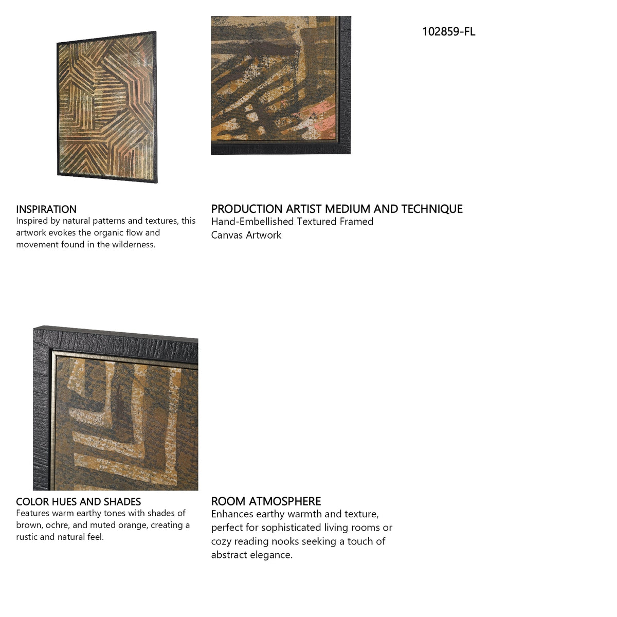 Bronze Geometry I by Mercana Studio Hand-Embellished Textured Framed Canvas Artwork by Mercana at Eve Furniture