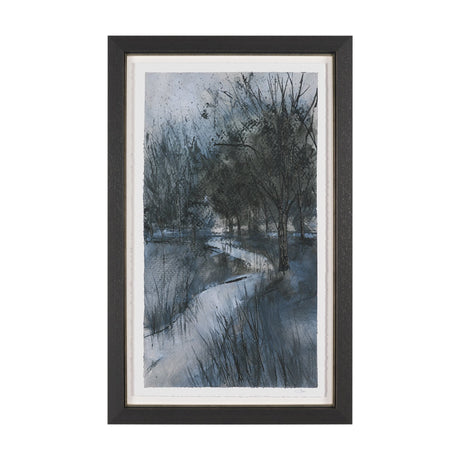 Brook and Willows II by Mercana Studio Hand Embelished Textured Framed Artwork Matted under Glass by Mercana at Eve Furniture