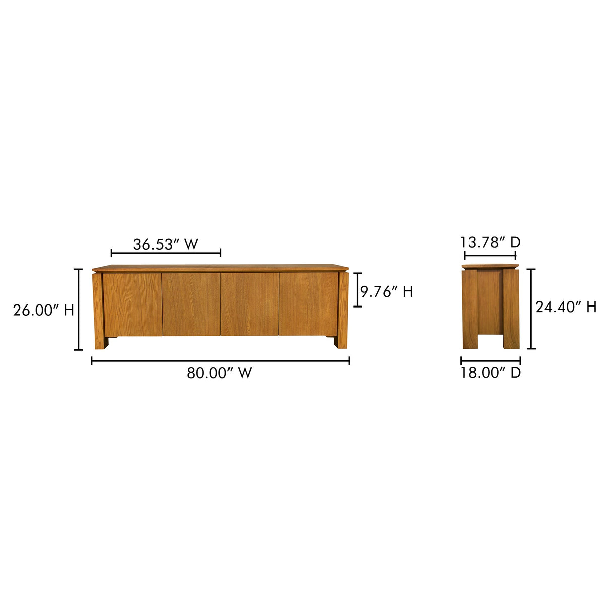 Brook Country Oak Media Unit by MOES at Eve Furniture
