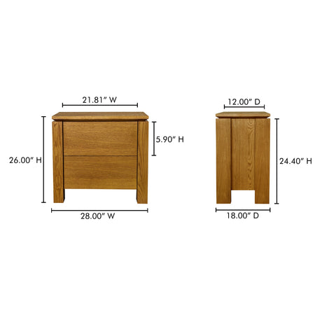 Brook Country Oak Nightstand by MOES at Eve Furniture