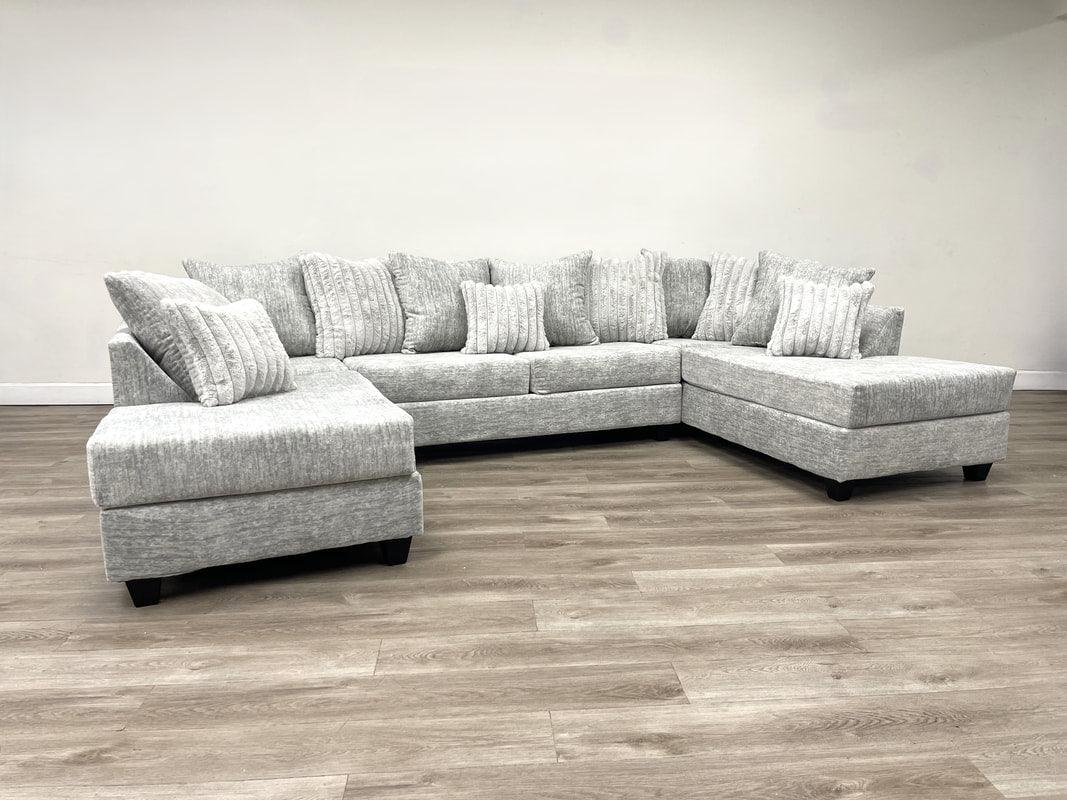 Brook Gray Double Chaise Sectional by Happy Homes at Eve Furniture