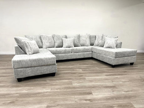 Brook Gray Double Chaise Sectional by Happy Homes at Eve Furniture