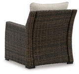 Brook Ranch Brown Outdoor Lounge Chair with cushion by Ashley at Eve Furniture