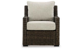Brook Ranch Brown Outdoor Sectional Set with Lounge Chair and Coffee Table by Ashley at Eve Furniture
