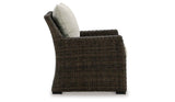 Brook Ranch Brown Outdoor Sectional Set with Lounge Chair and Coffee Table by Ashley at Eve Furniture