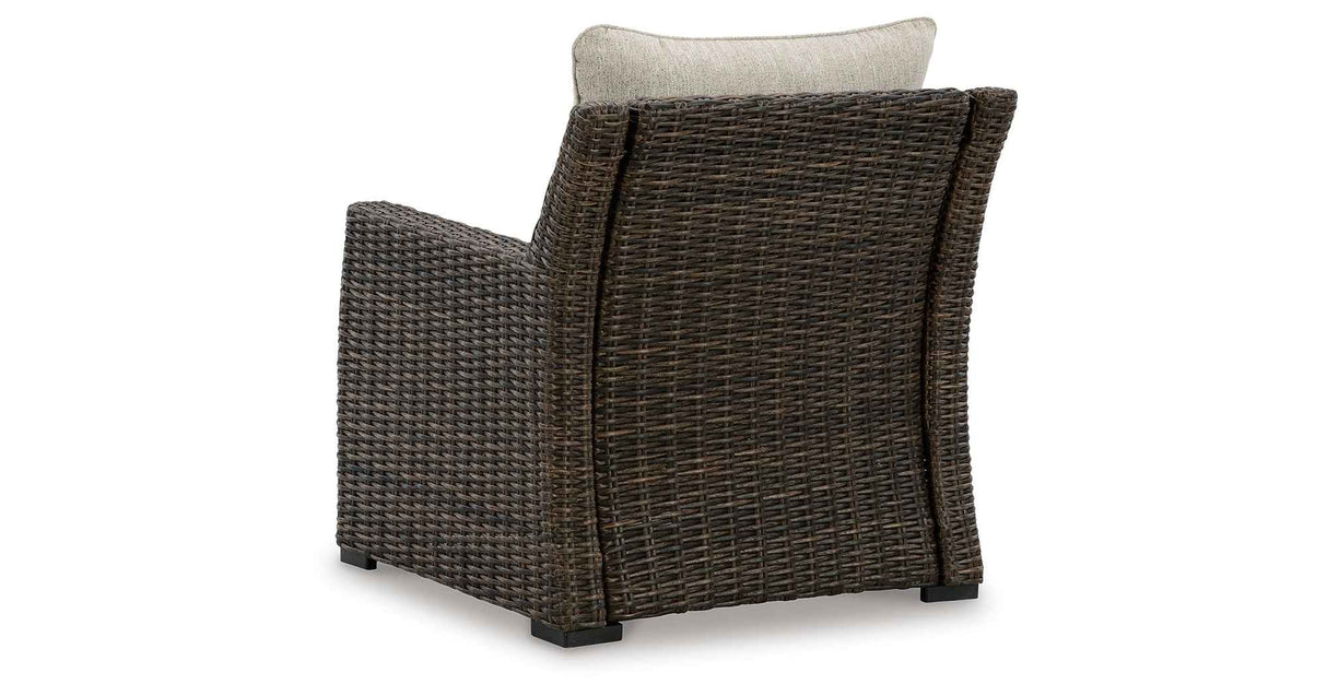 Brook Ranch Brown Outdoor Sectional Set with Lounge Chair and Coffee Table by Ashley at Eve Furniture