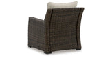 Brook Ranch Brown Outdoor Sectional Set with Lounge Chair and Coffee Table by Ashley at Eve Furniture