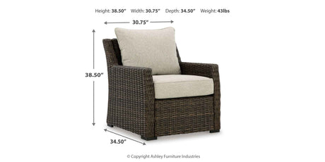 Brook Ranch Brown Outdoor Sectional Set with Lounge Chair and Coffee Table by Ashley at Eve Furniture