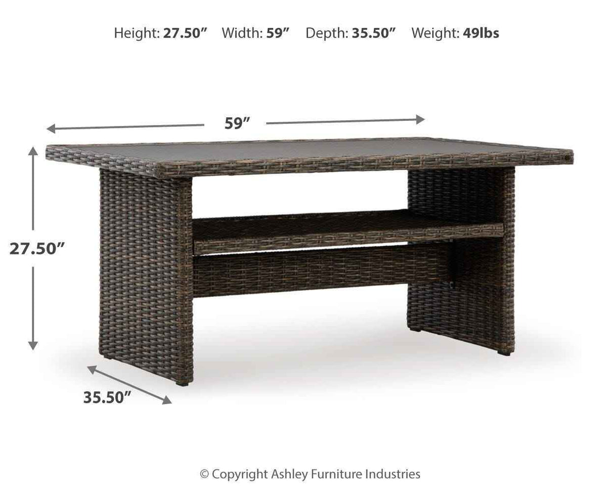 Brook Ranch Brown Outdoor Sectional Set with Lounge Chair and Coffee Table by Ashley at Eve Furniture