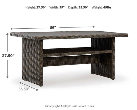 Brook Ranch Brown Outdoor Sectional Set with Lounge Chair and Coffee Table by Ashley at Eve Furniture