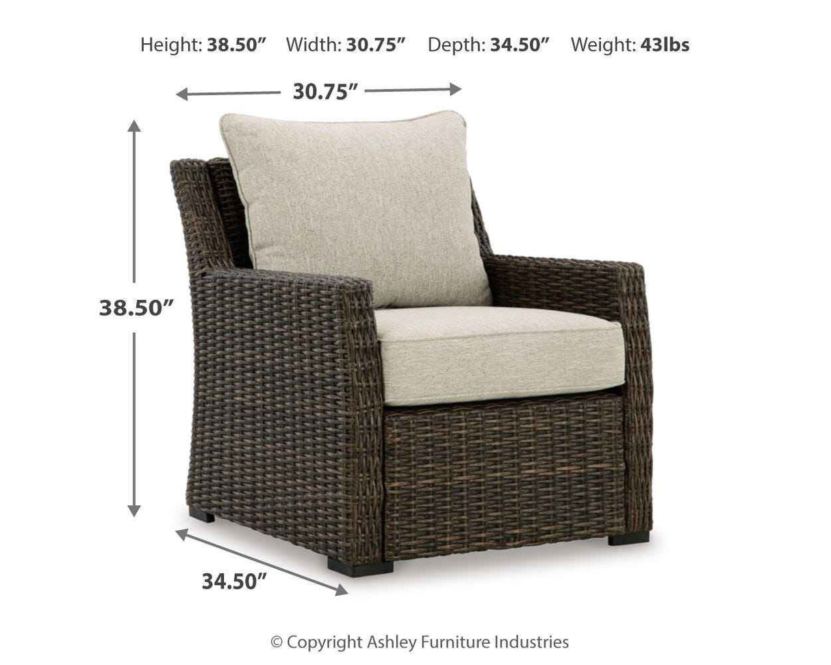 Brook Ranch Brown Outdoor Sectional Set with Lounge Chair and Coffee Table by Ashley at Eve Furniture