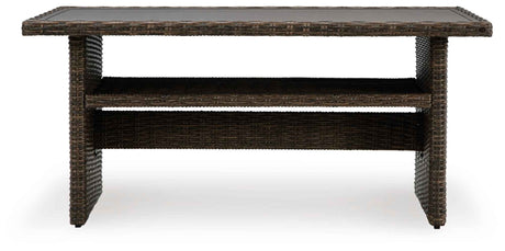 Brook Ranch Brown Outdoor Sectional Set with Lounge Chair and Coffee Table by Ashley at Eve Furniture