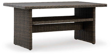 Brook Ranch Brown Outdoor Sectional Set with Lounge Chair and Coffee Table by Ashley at Eve Furniture