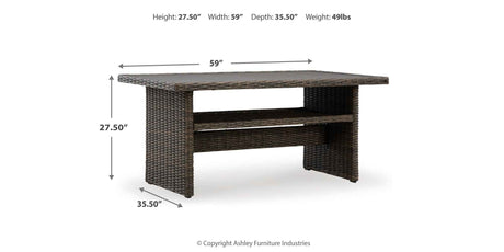 Brook Ranch Brown Outdoor Sectional Set with Lounge Chair and Coffee Table by Ashley at Eve Furniture
