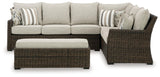 Brook Ranch Brown Outdoor Sofa Sectional with Cushion by Ashley at Eve Furniture