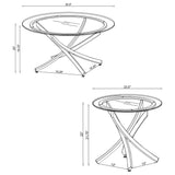 Brooke Chrome 2-piece Round Glass Top Coffee Table Set by Coaster at Eve Furniture