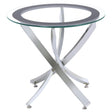 Brooke Chrome/Black Glass Top End Table by Coaster at Eve Furniture