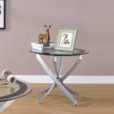 Brooke Chrome/Black Glass Top End Table by Coaster at Eve Furniture