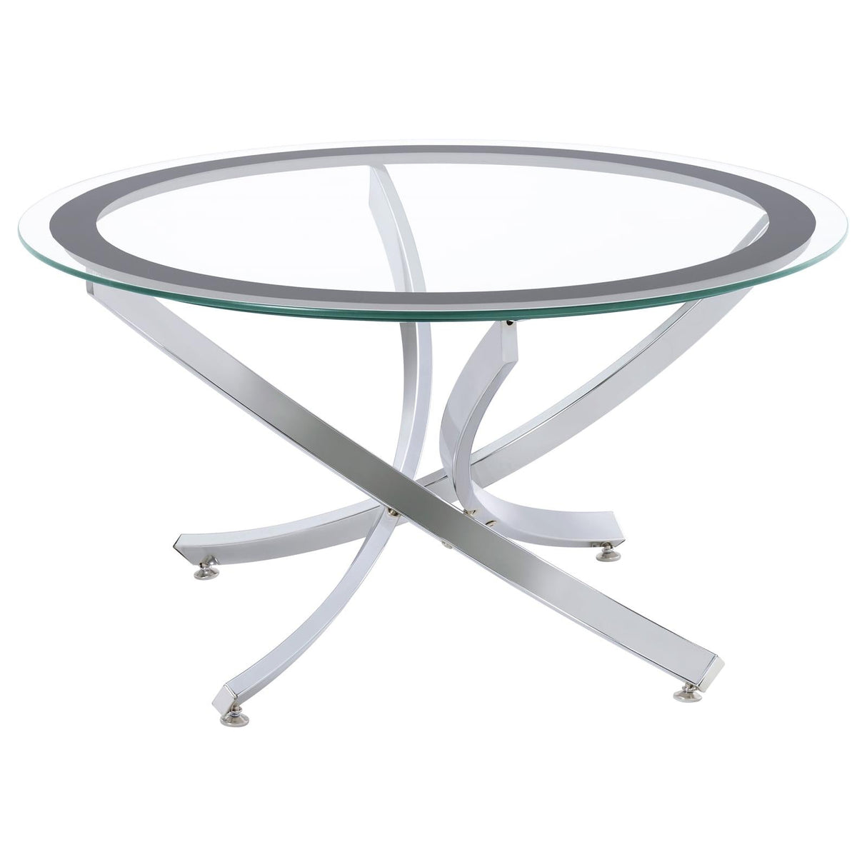 Brooke Chrome/Black Glass Top Coffee Table