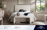Brooke Ivory Boucle Queen Bed by Diamond Sofa at Eve Furniture