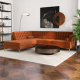 Brooke Mid-Century Modern  Sectional Sofa Blue / Left Facing