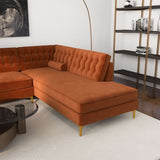 Brooke Mid-Century Modern  Sectional Sofa Green / Left Facing
