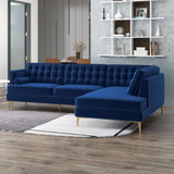 Brooke Mid-Century Modern  Sectional Sofa Orange / Right Facing